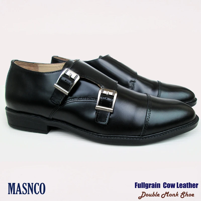 Double Monk Oxford Formal Office Shoes for Men (Black)