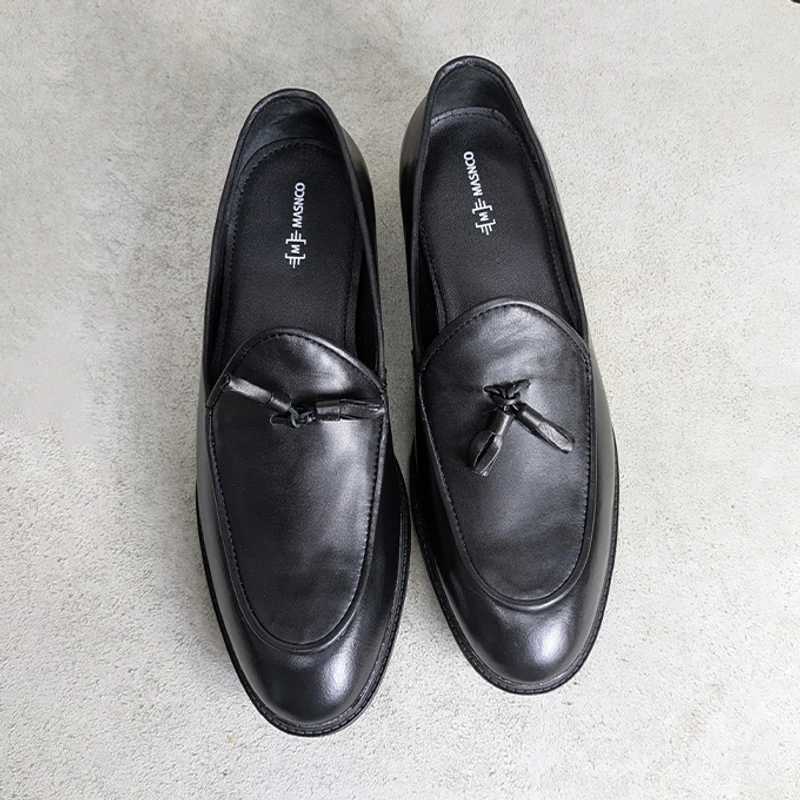 Men's Leather Shoe in Black - Image 3