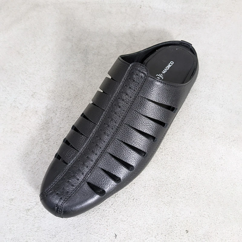 Premium Leather Half Shoes in Black