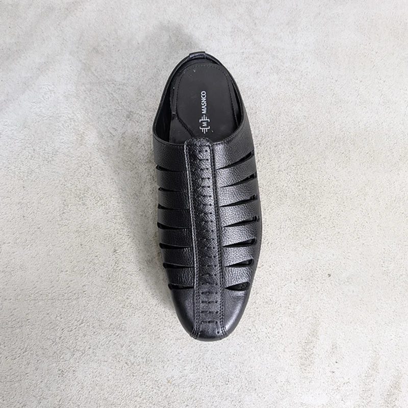 Premium Leather Half Shoes in Black - Image 5