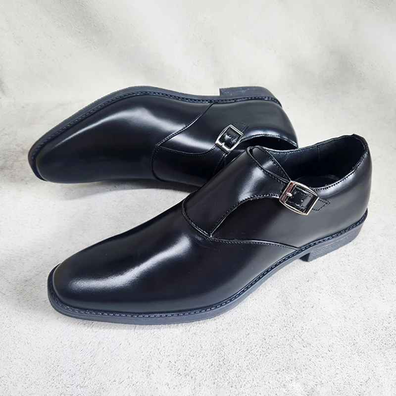 Premium Single Monk Shoe In Black