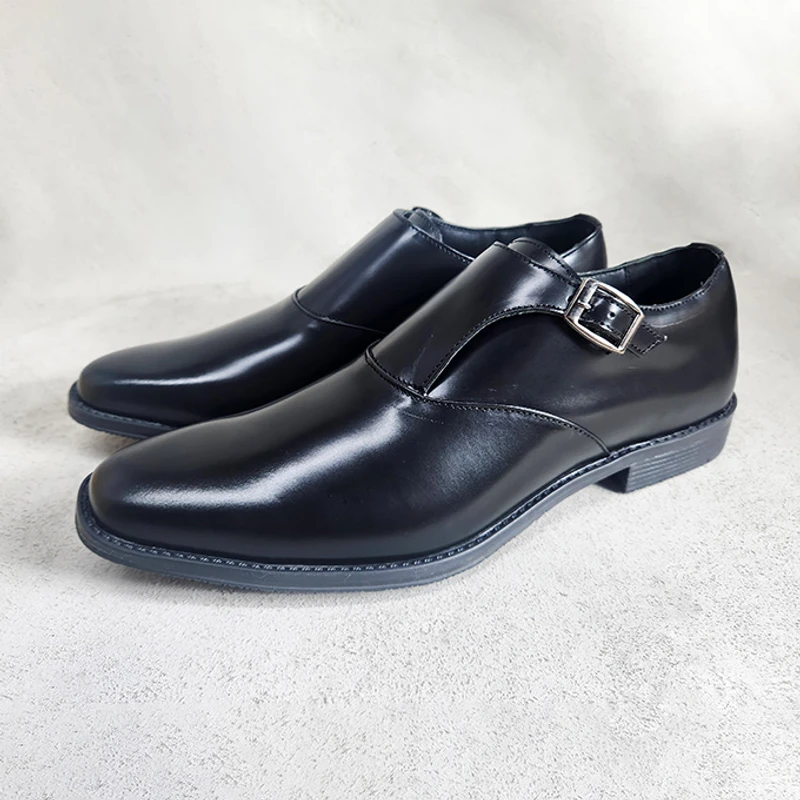 Premium Single Monk Shoe In Black