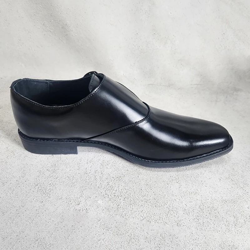 Premium Single Monk Shoe In Black - Image 4