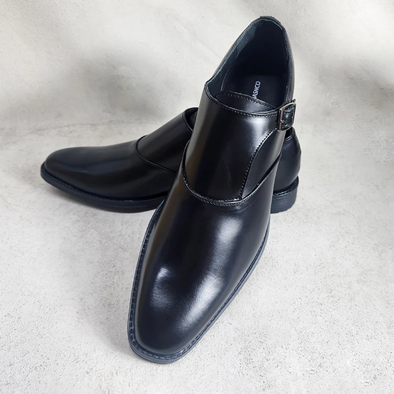 Premium Single Monk Shoe In Black - Image 8