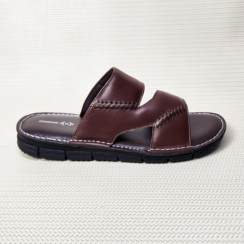 Lightweight Leather Sandal in Dark Brown