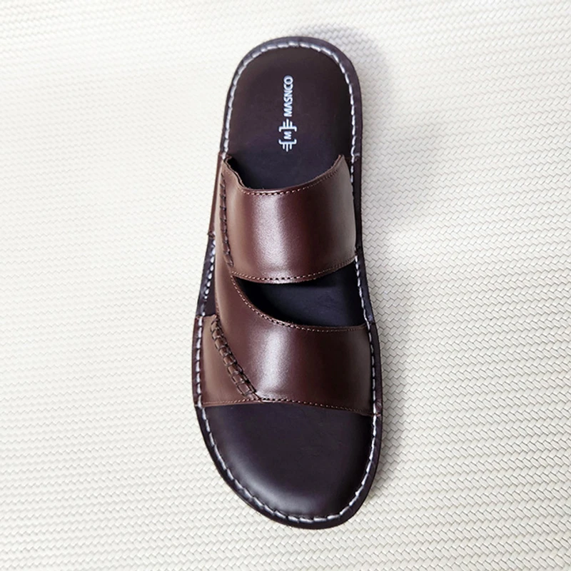 Lightweight Leather Sandal in Dark Brown - Image 3
