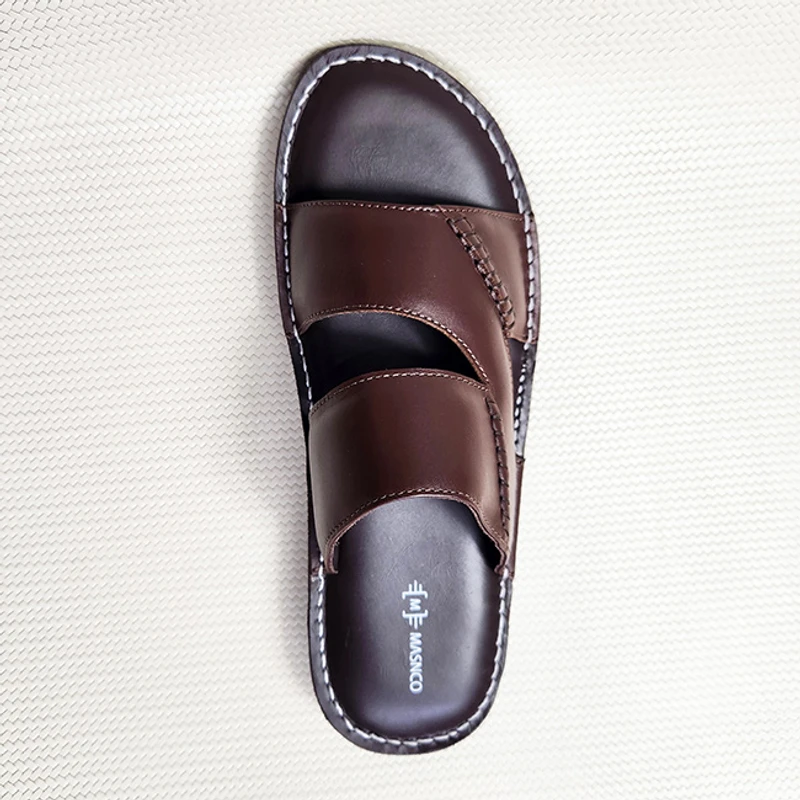 Lightweight Leather Sandal in Dark Brown - Image 4