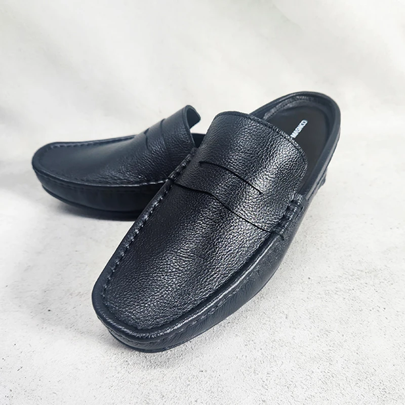 Comfortable Leather Half Shoes in Black