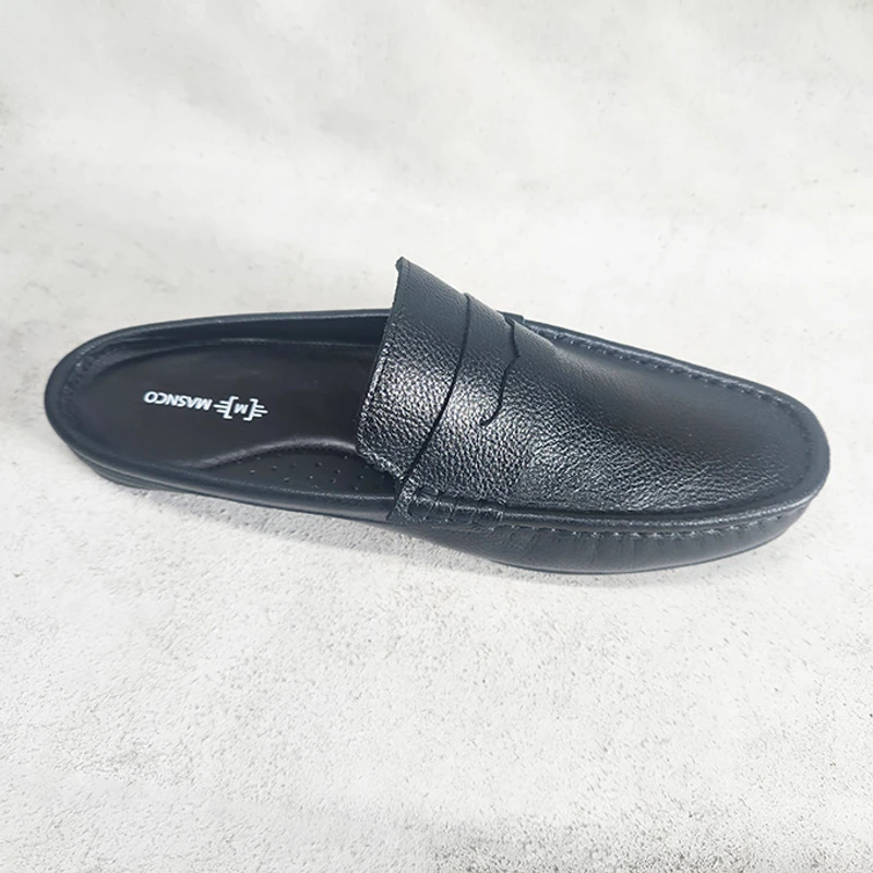 Comfortable Leather Half Shoes in Black - Image 3