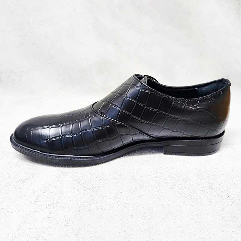 Premium Single Monk Shoe (Crocodile Print) - Image 3