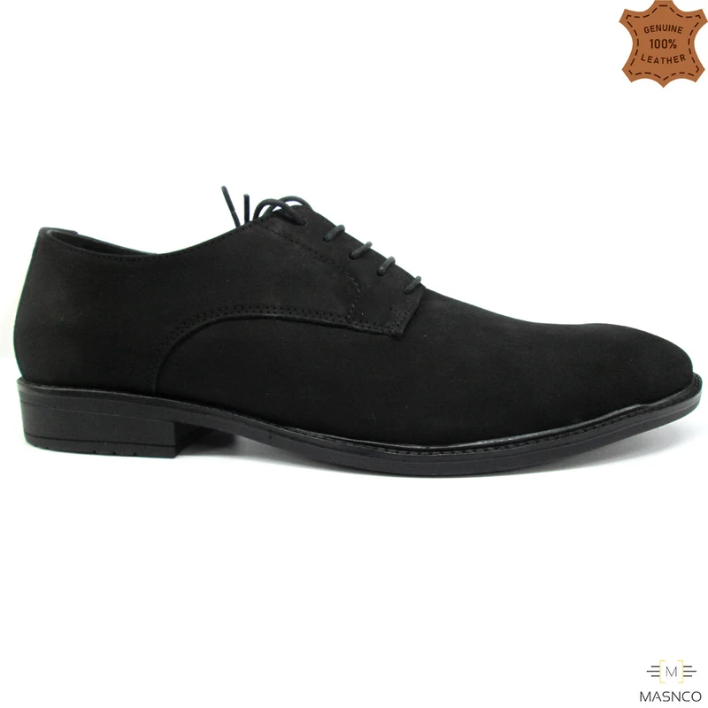 Premium Derby Nubuck Shoes in Black - Image 3