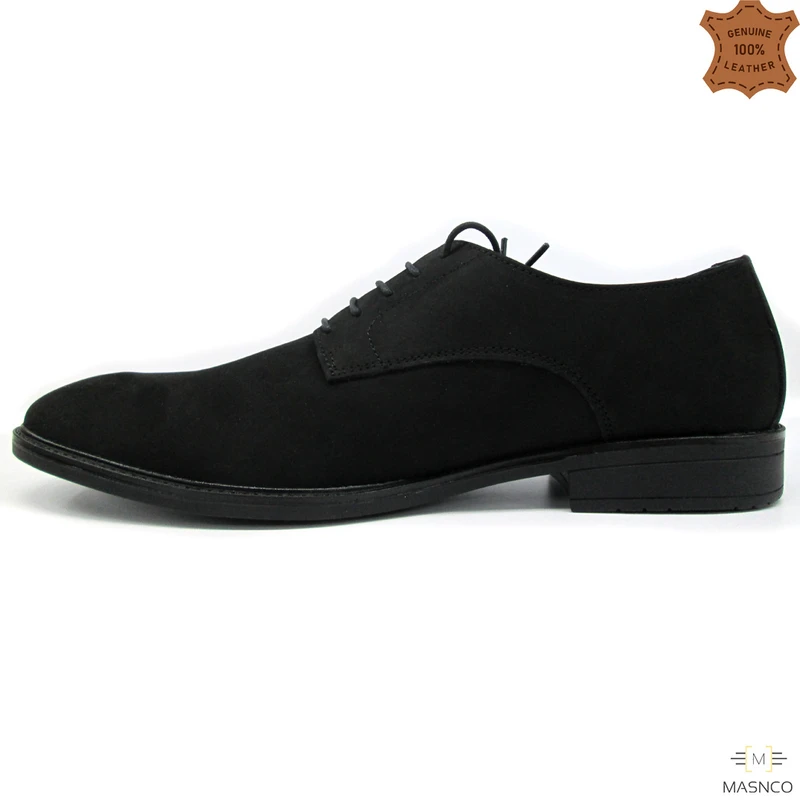 Premium Derby Nubuck Shoes in Black - Image 4