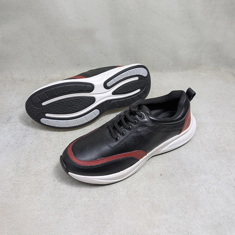 High Quality Men's Leather Sneaker in Black