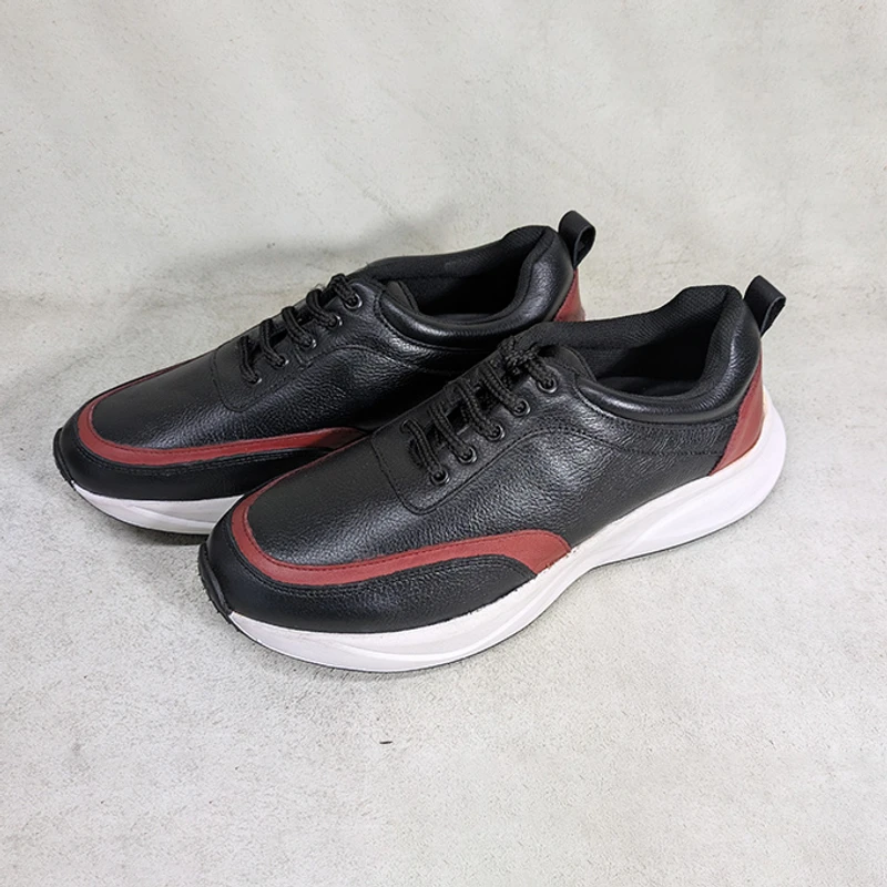 High Quality Men's Leather Sneaker in Black