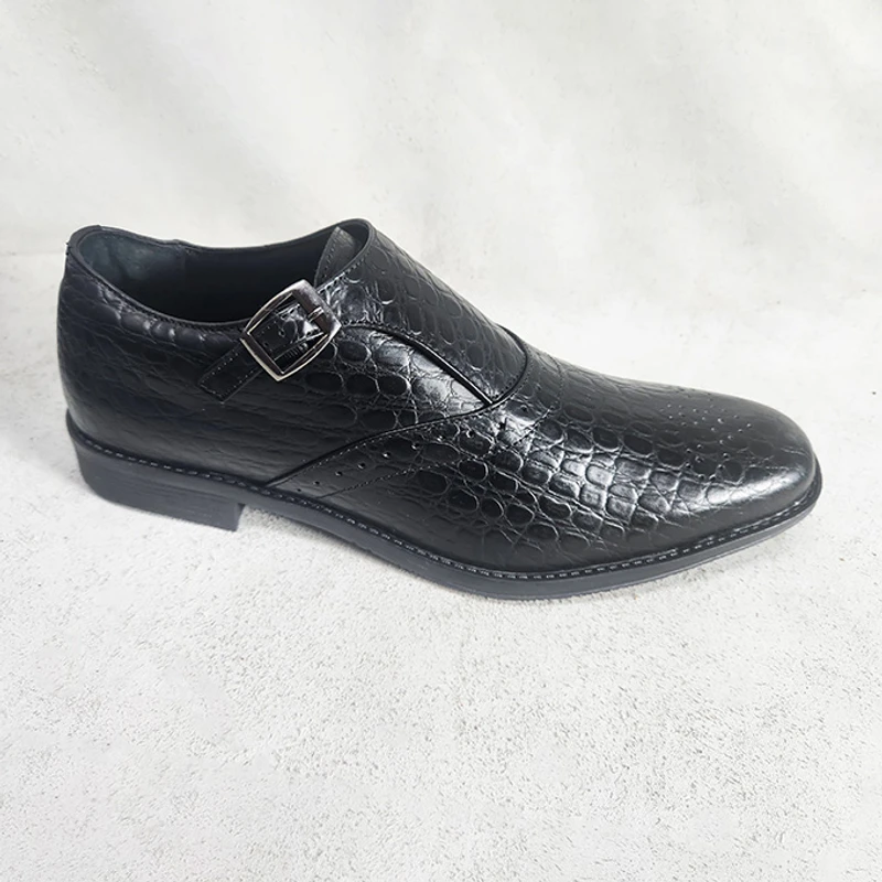 Premium Single Monk Shoe (Crocodile Print)