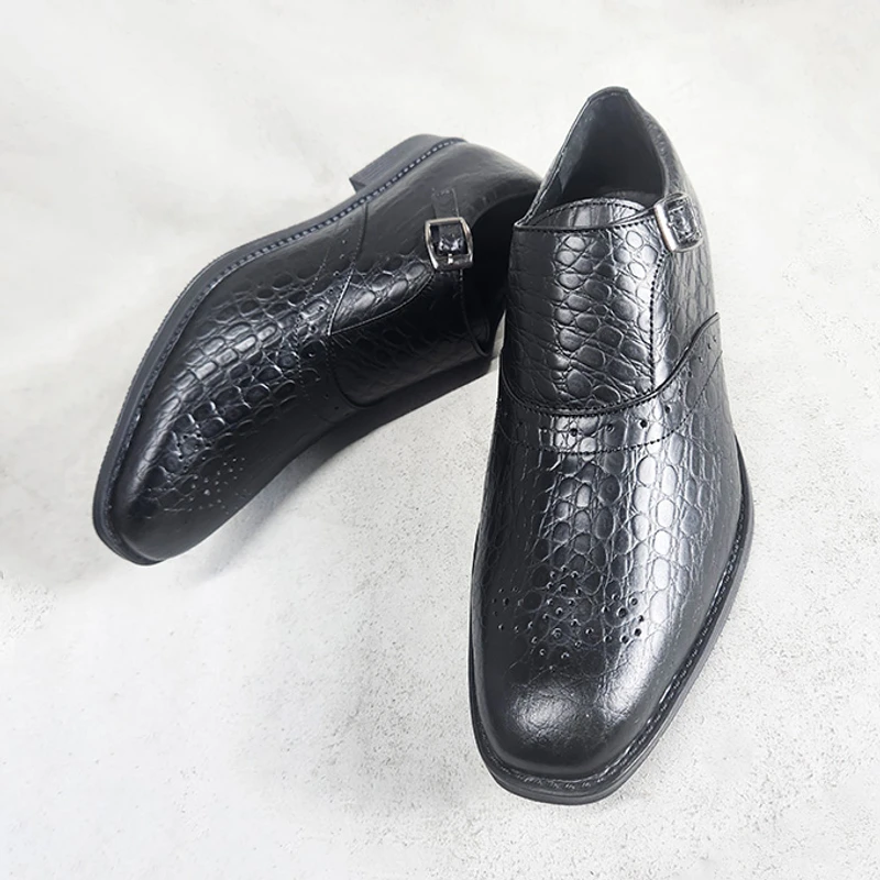 Premium Single Monk Shoe (Crocodile Print) - Image 5