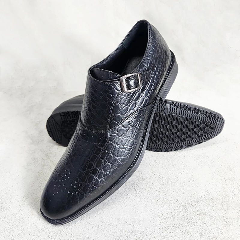 Premium Single Monk Shoe (Crocodile Print) - Image 6