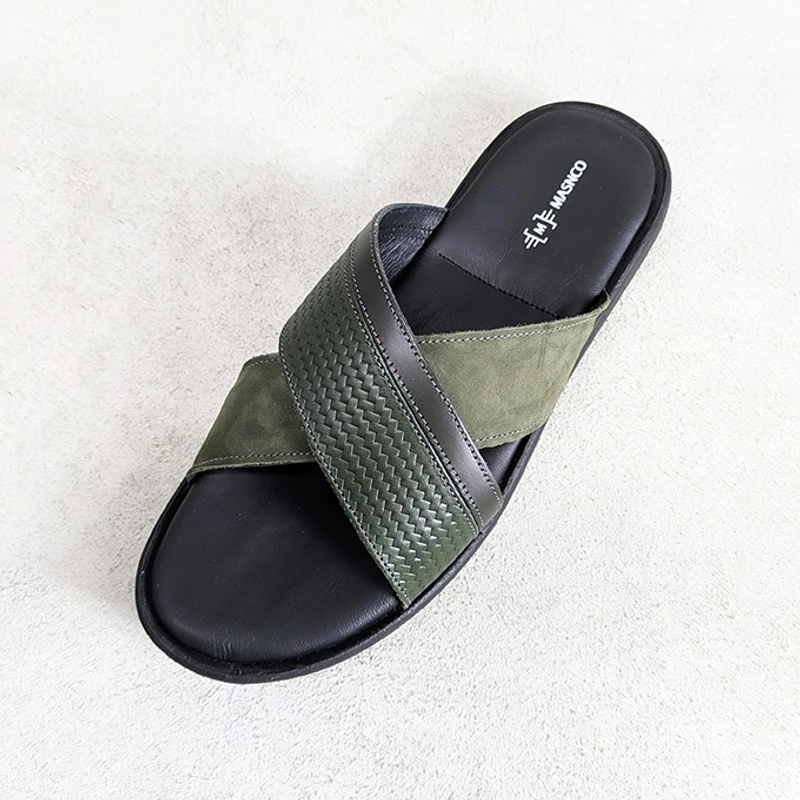 Crossover Strap Sandal In Suede Mix - Image 6