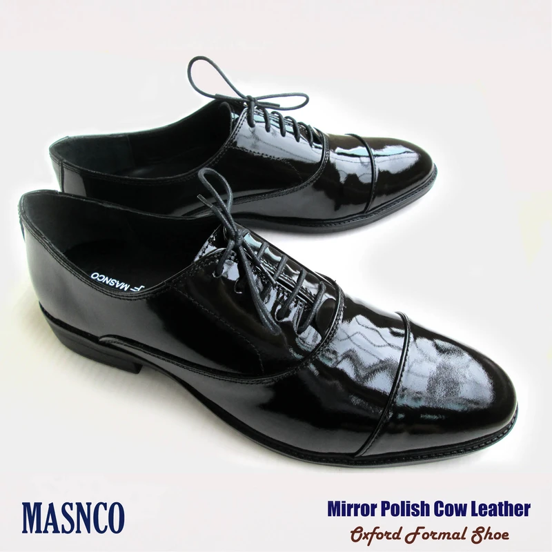 Black Mirror Polish Leather Shoes for Men - Image 3