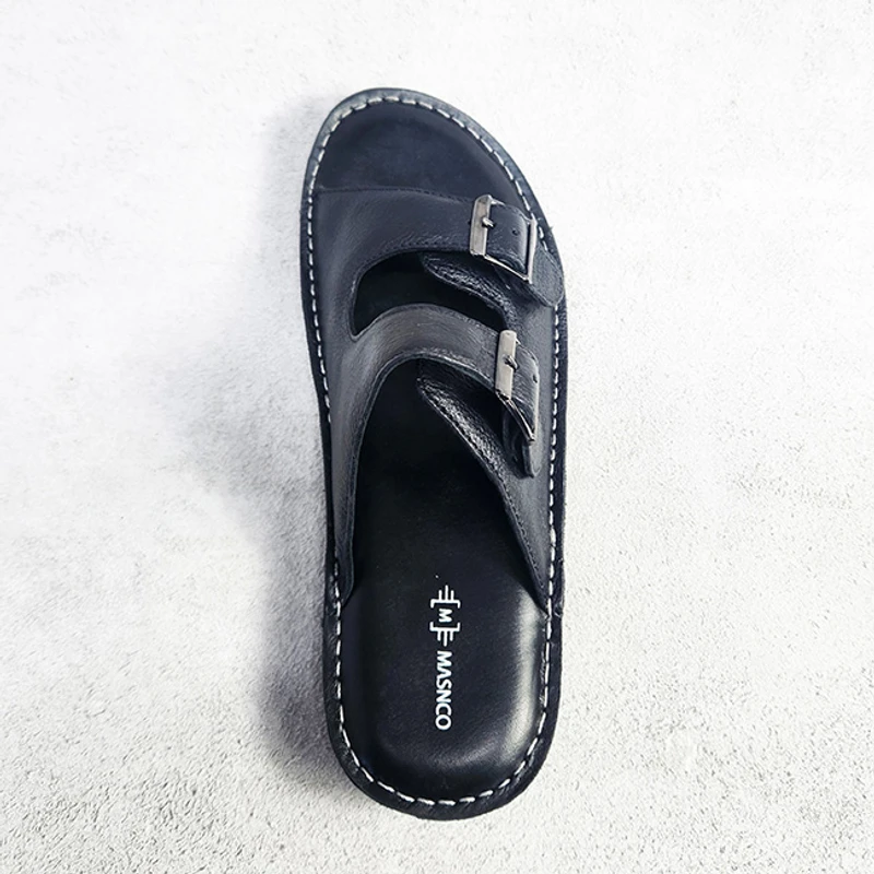 Comfortable Leather Sandal in Black - Image 3
