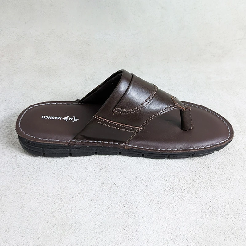 Lightweight Leather Sandal in Dark Brown