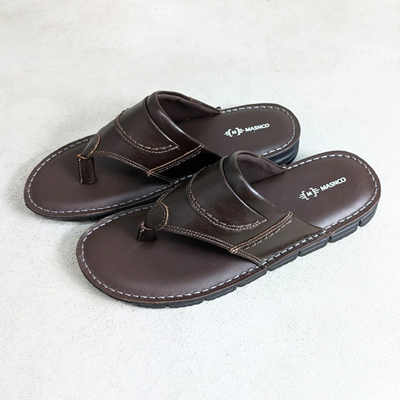 Lightweight Leather Sandal in Dark Brown - Image 5