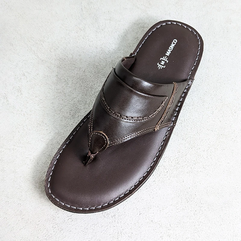 Lightweight Leather Sandal in Dark Brown - Image 6