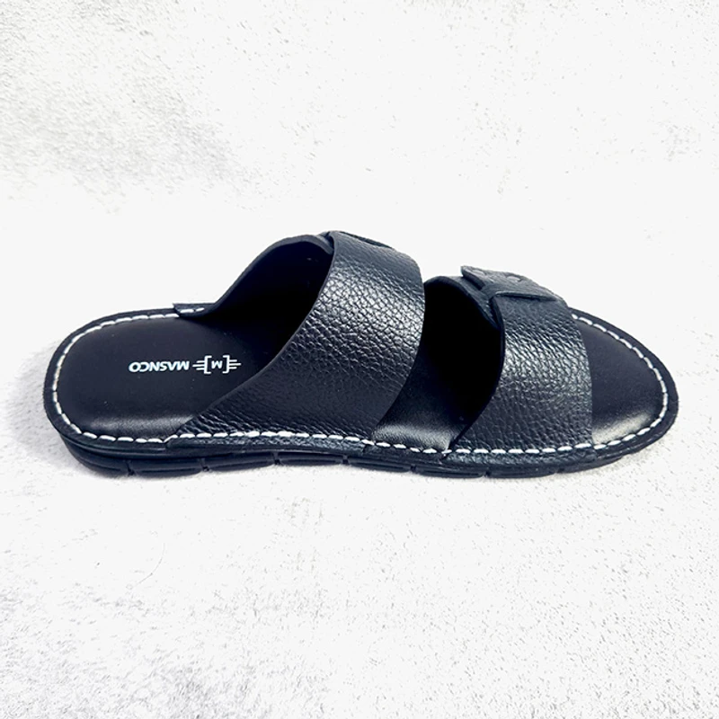 Lightweight Leather Sandal in Black - Image 3