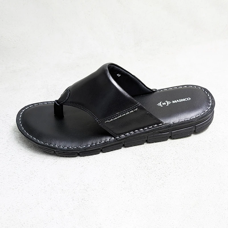 Lightweight Black Leather Sandal