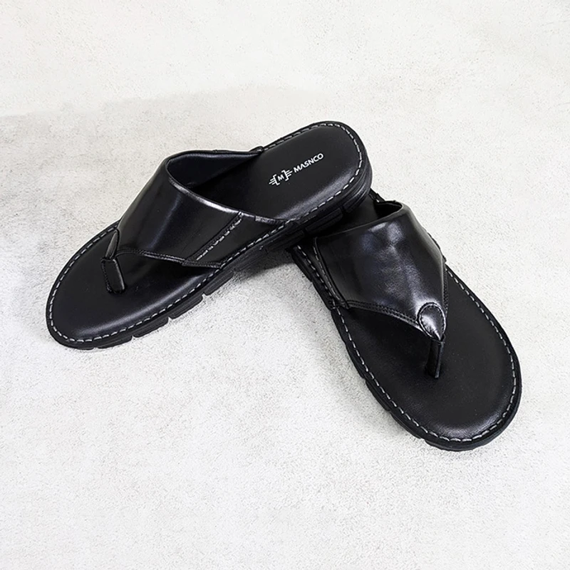 Lightweight Black Leather Sandal - Image 3
