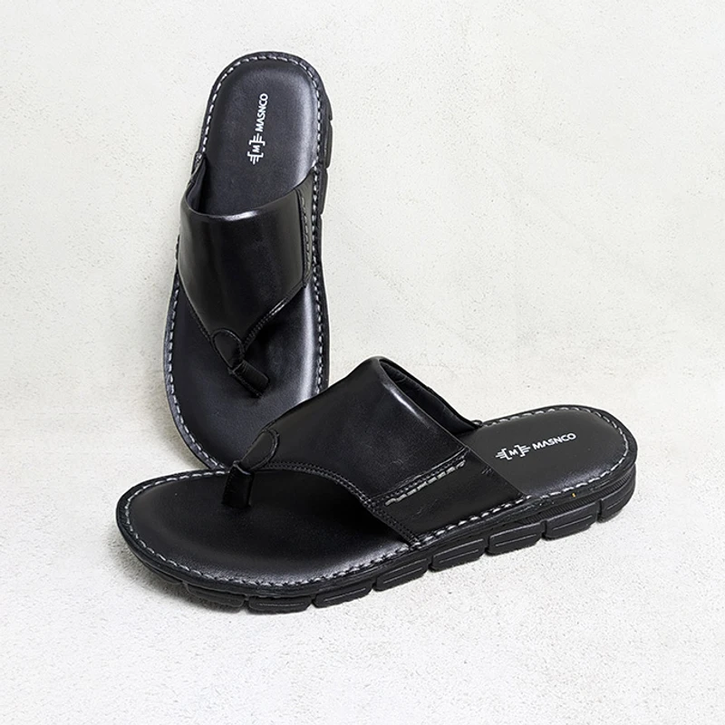 Lightweight Black Leather Sandal - Image 5