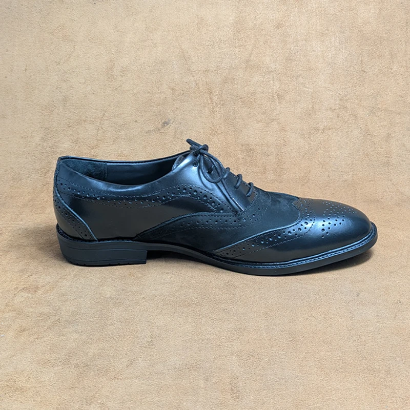 Premium Brogue Leather Shoe with Nubuck Combination - Image 8