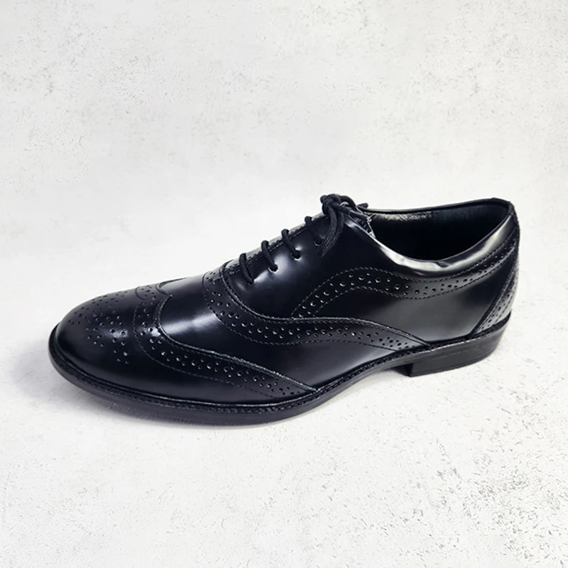 Formal Brogue Leather Shoe in Black