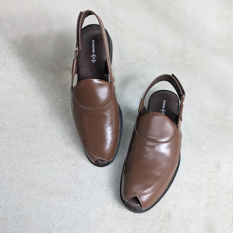 Men’s Kabuli style sandal in Brown - Image 4