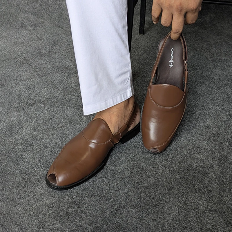 Men’s Kabuli style sandal in Brown - Image 6