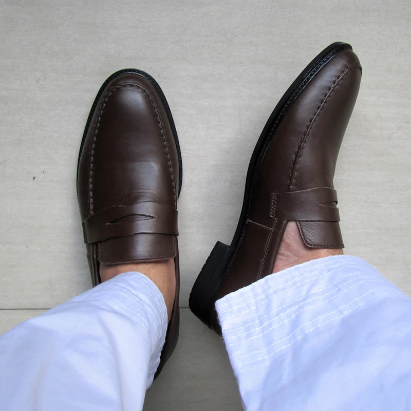Comfortable Leather Loafer In DBR