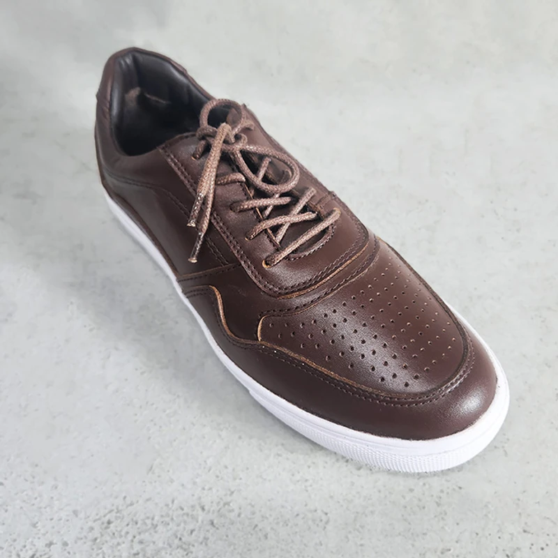 Men’s Leather Sneaker in Brown - Image 4