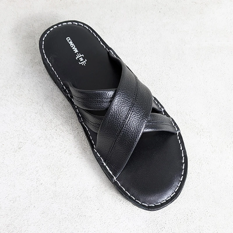 Lightweight Leather Sandal in Black - Image 5