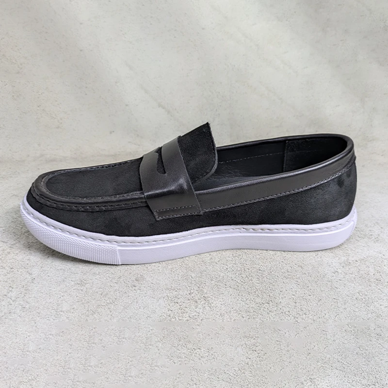Men's Leather Sneaker in Black Nubuck Combination