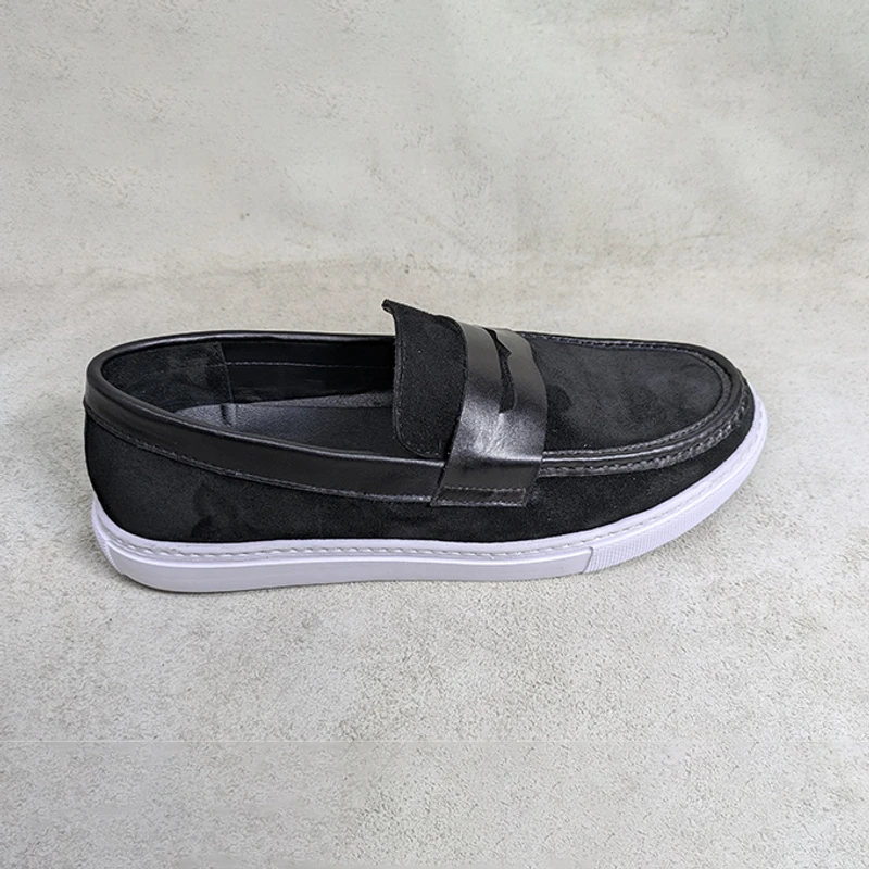 Men's Leather Sneaker in Black Nubuck Combination