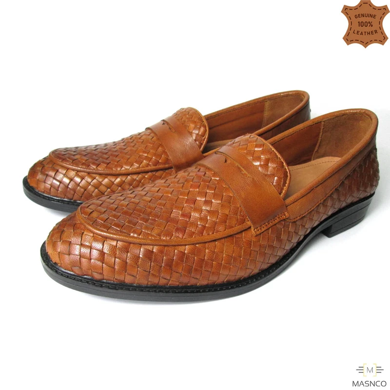 Premium Black Hand Braided Leather Shoes