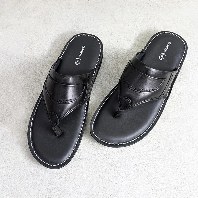 Lightweight Black Leather Sandal - Image 5