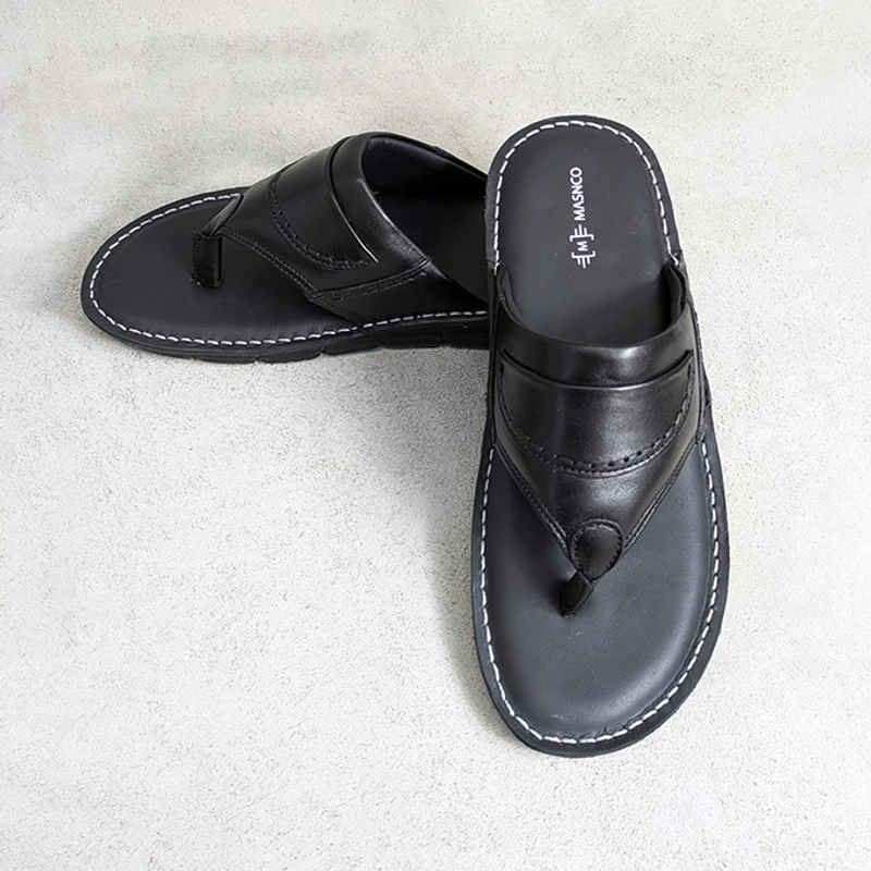 Lightweight Black Leather Sandal - Image 3