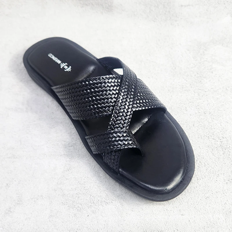 Black leather straps Sandals - Image 4