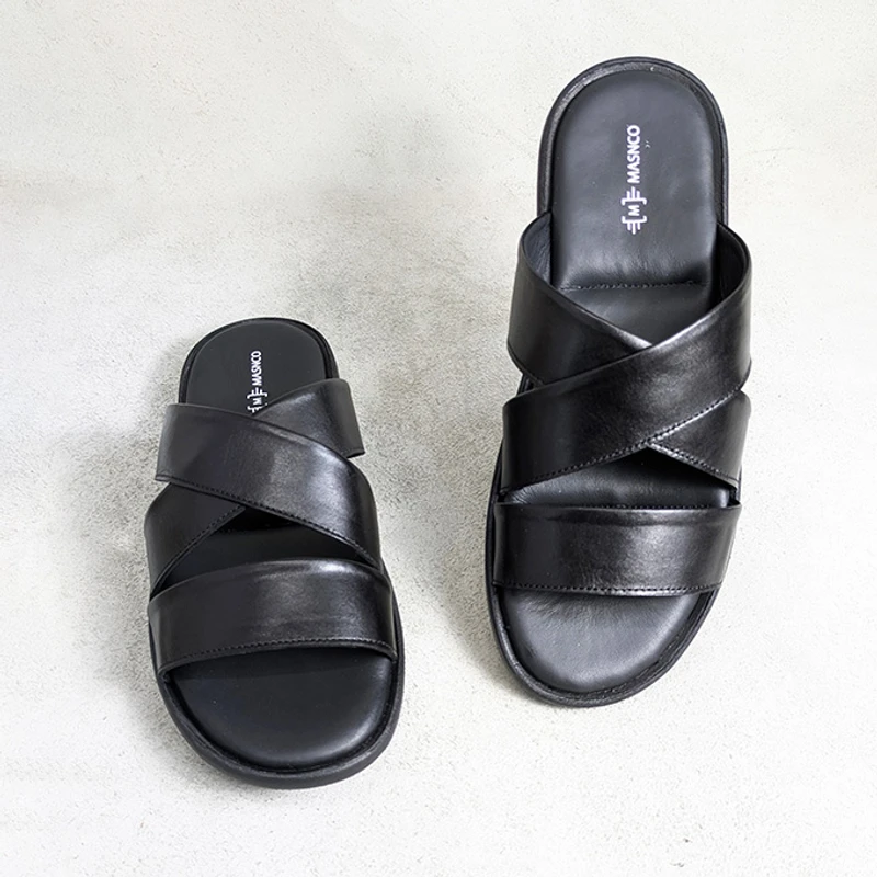 Black leather straps Sandals - Image 3