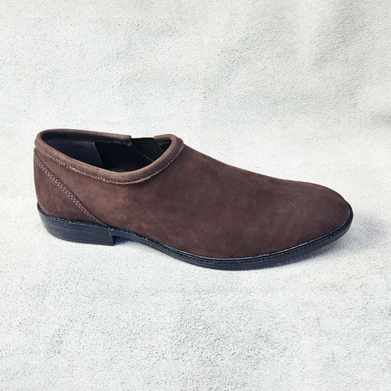 Leather Loafer In Premium Chocolate Nubuck Leather