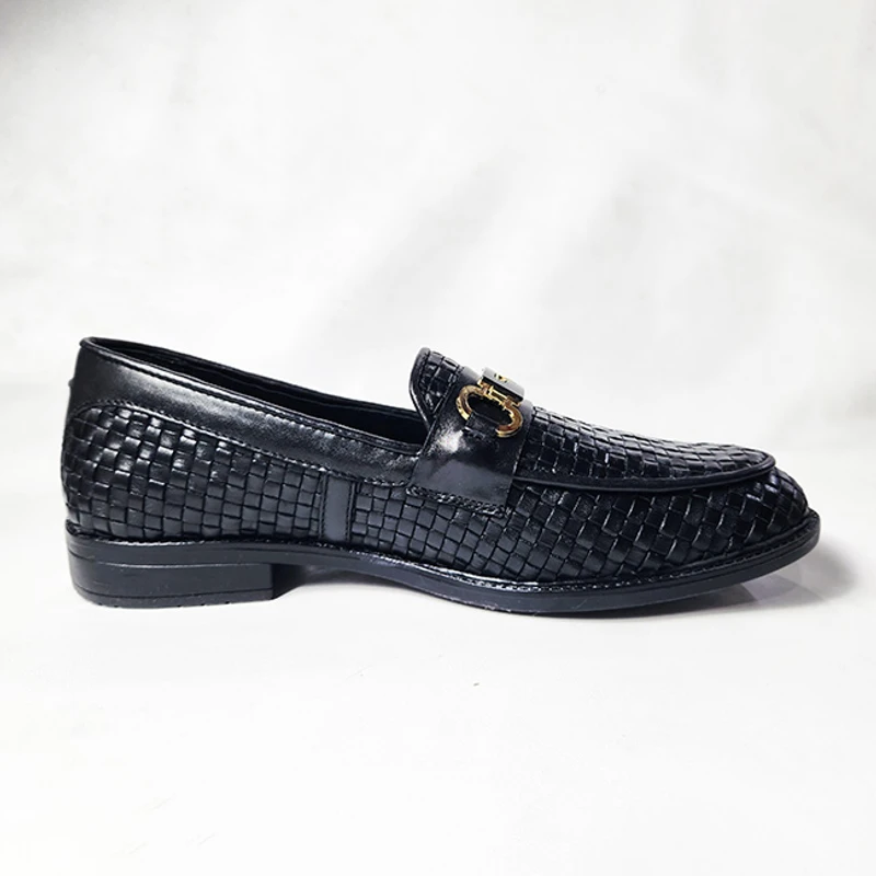 Premium Black Hand Braided Leather Shoes - Image 3