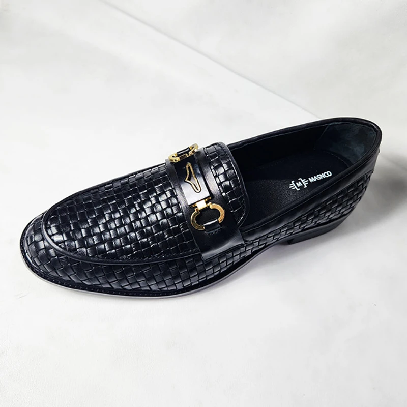Premium Black Hand Braided Leather Shoes - Image 5