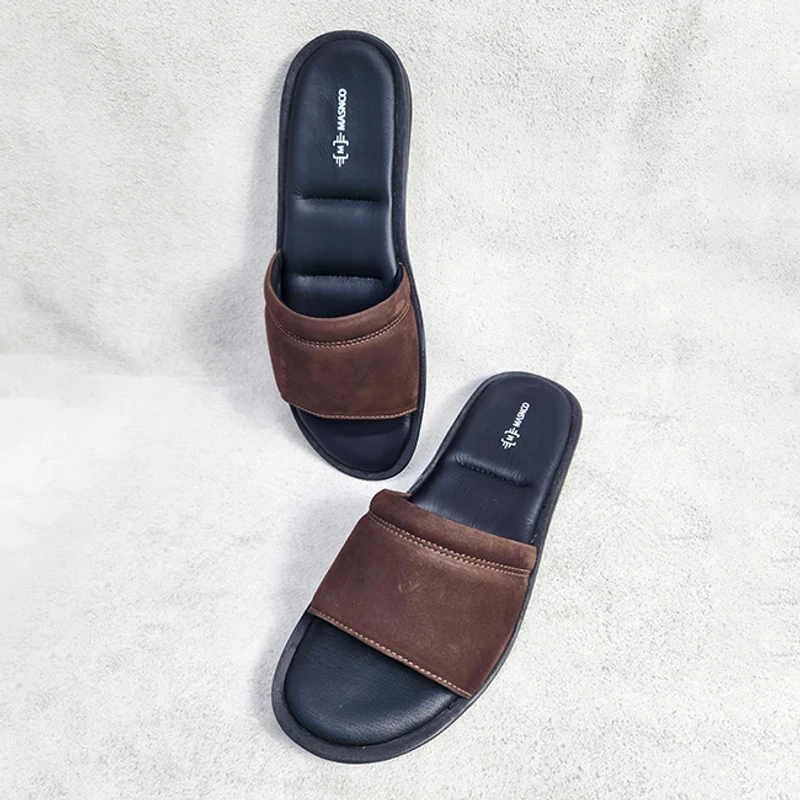Leather Slider with maximum comfort in Nubuck - Image 3