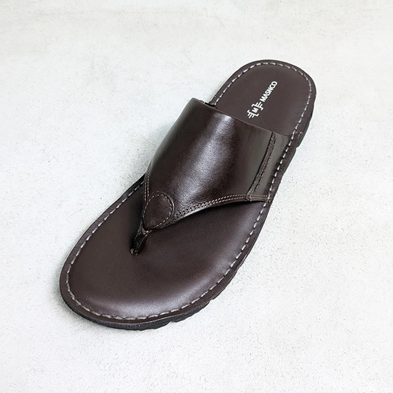 Lightweight Leather Sandal in Dark Brown